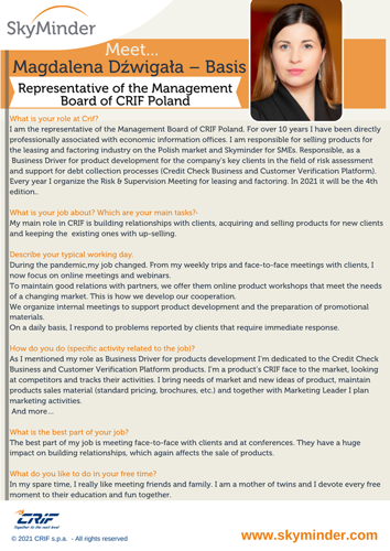 Meet ... Magdalena Dźwigała – Basis